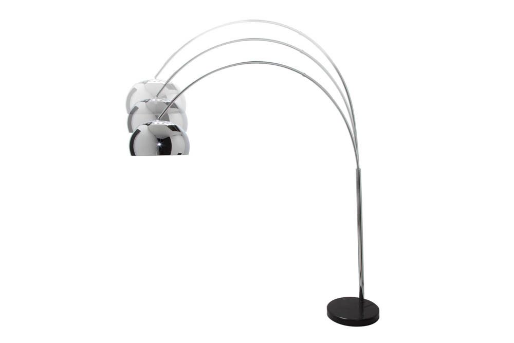 Ausziehbare Bogenlampe LOUNGE DEAL 170-210cm chrom Marmorfuß Stehlampe