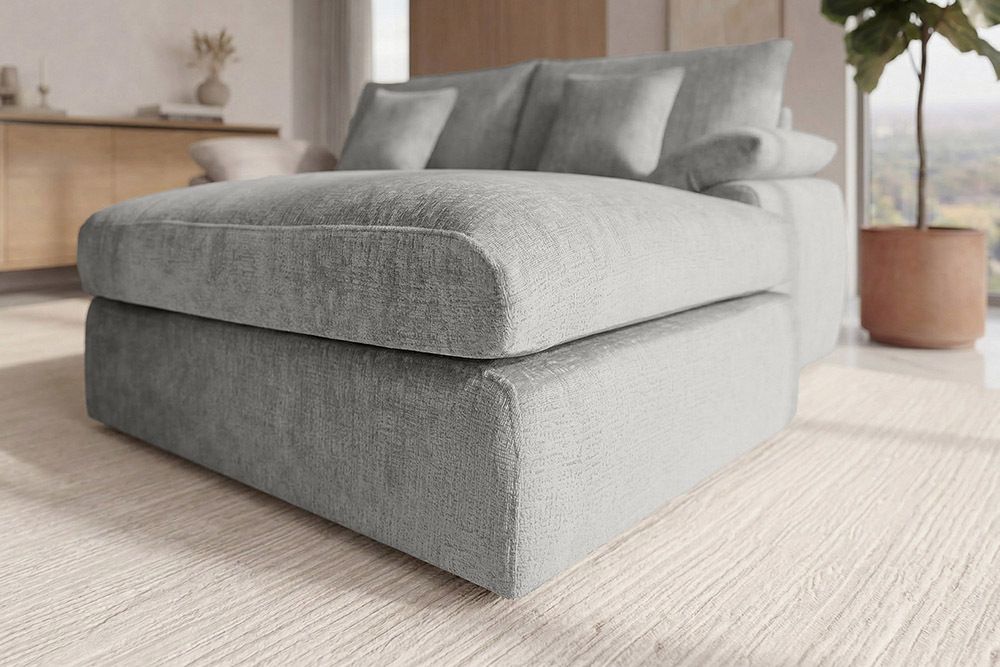 Stilvolles Big Sofa SOHO 260cm grau Chenille 4-Sitzer Couch mit Wellenunterfederung