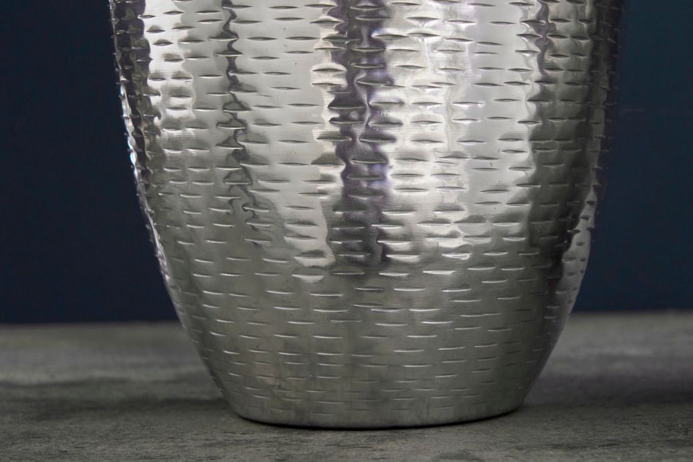 Elegantes Vasen 2er Set ORIENTAL 32cm silber im Rice Hammerschlag Design