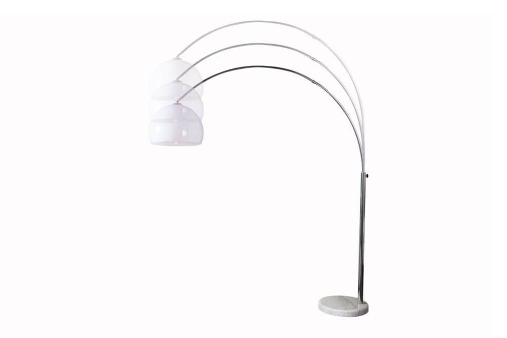 Ausziehbare Bogenlampe LOUNGE DEAL 175-205cm weiß Marmorfuß Stehlampe