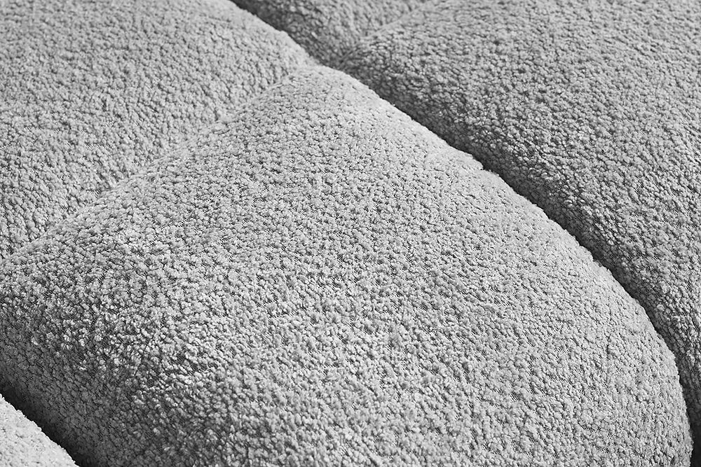 Moderner Hocker CLOUD 100cm grau Bouclé Federkern Fußhocker Sitzhocker