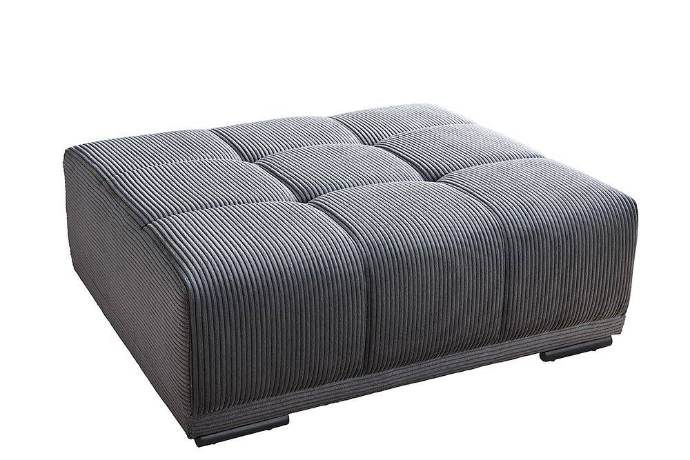 Moderner Hocker ELEGANCIA 110cm anthrazit Cord Fußhocker Sitzhocker
