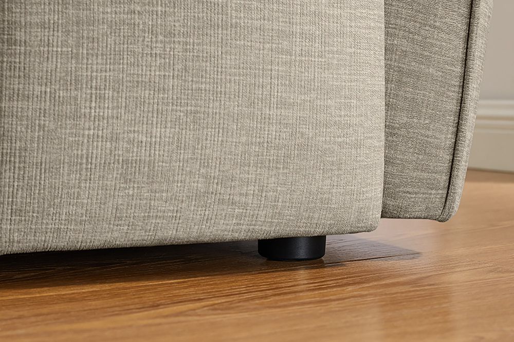 Modernes Big Sofa ROYAL 295cm greige Veloursstoff Federkern XXL-Couch