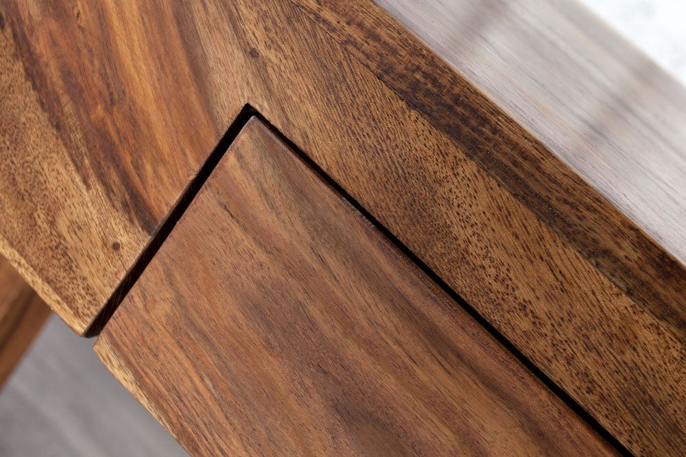 Massiver Sekretär MAKASSAR 100cm braun Sheesham stone finish Schreibtisch Konsolentisch