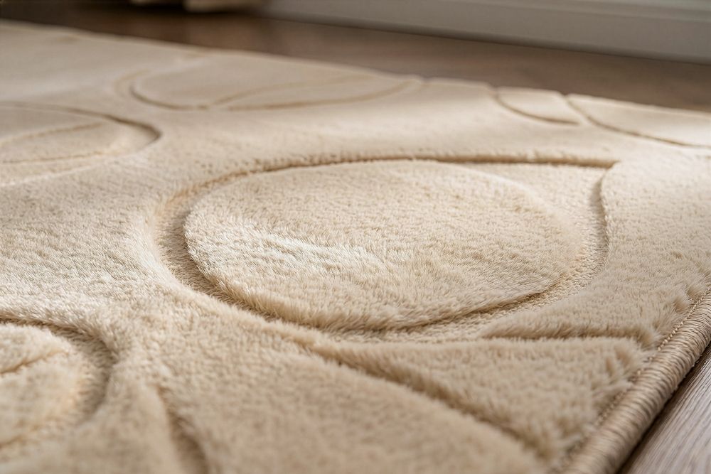 3D Hochflor Teppich LUNA 300x230cm taupe Hoch-Tief-Effekt Indoor-Teppich