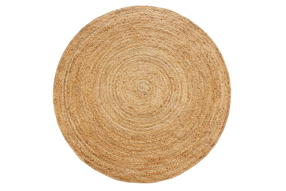 Runder Teppich PURE NATURE 120cm Jute handgewebt Flachgewebe