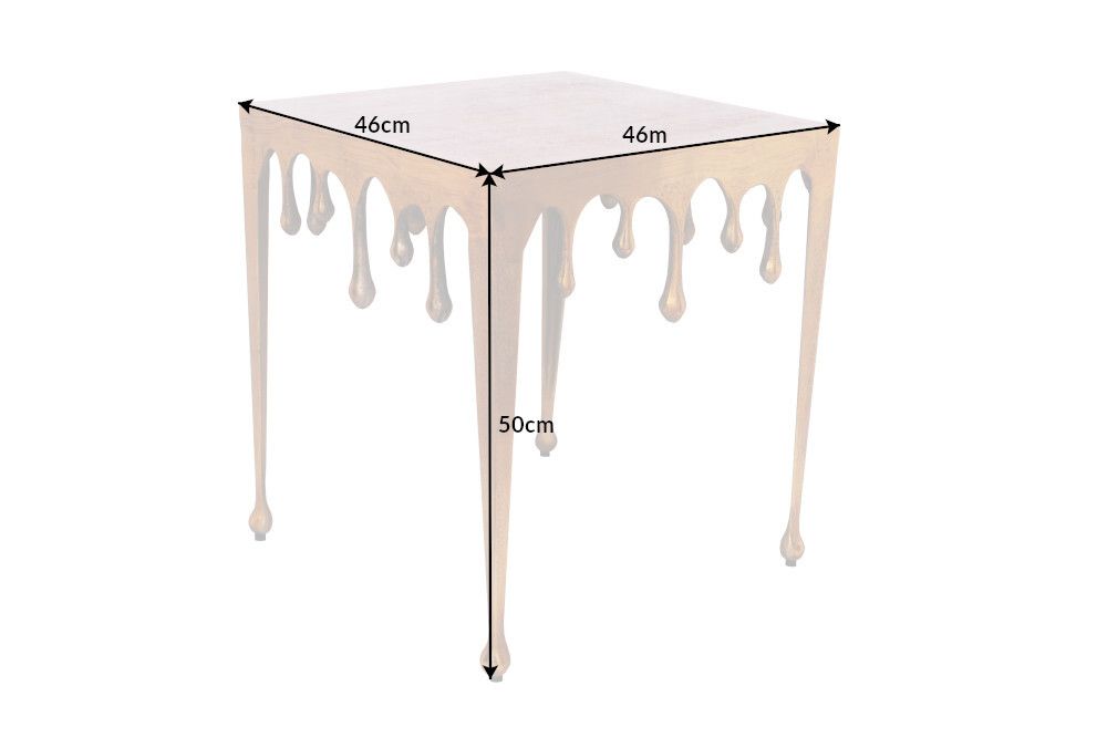 Extravaganter Couchtisch LIQUID LINE L 46cm gold Tropfen-Design