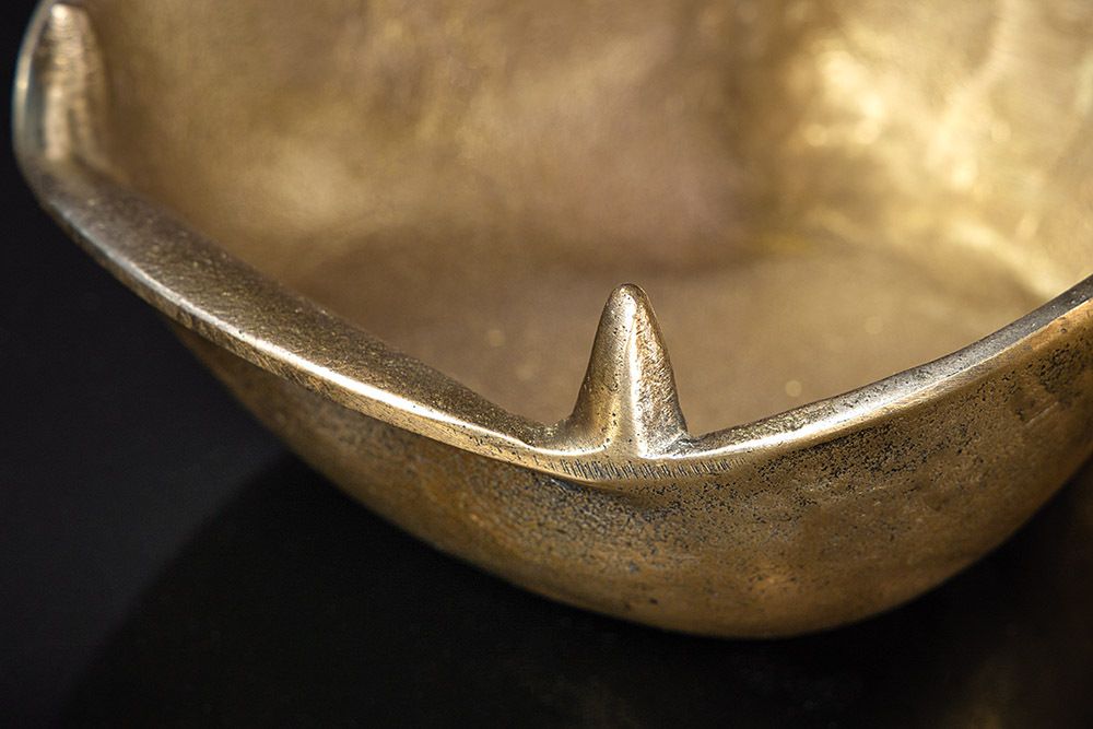 Handgearbeitete Deko Schale HIPPO 30cm messing gold Metall Aluminium