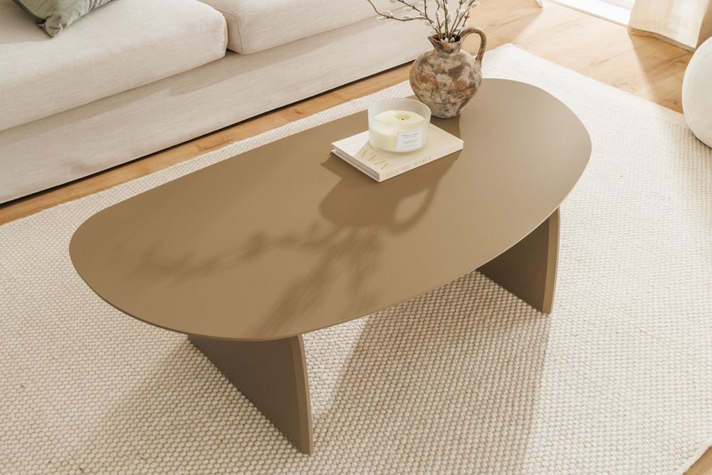 Design Couchtisch ORBIT 120cm greige organische Form