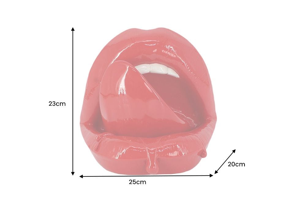 Deko-Figur LIP 25cm rot weiß Hochglanz handmade Pop-Art