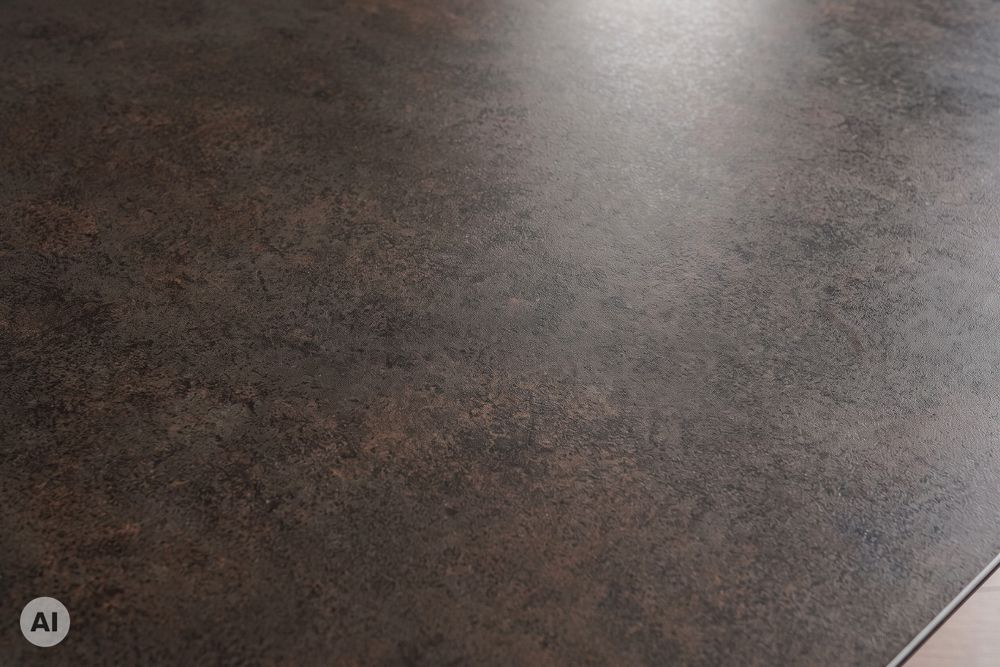 Design Esstisch DIAMOND 180-260cm rost Keramik Metallgestell bronze