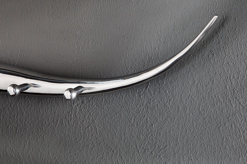 Design Garderobe BULL 100cm Aluminium Wanddekoration Stierkopf