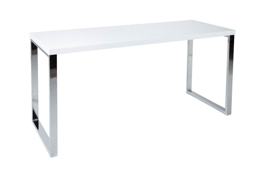 Moderner Schreibtisch WHITE DESK 160cm weiß Hochglanz Bürotisch