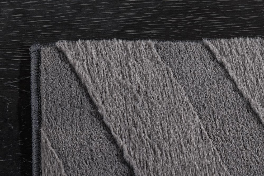 3D strukturierter Teppich WAVE 200x80cm anthrazit Kurzflor Indoor Teppichläufer