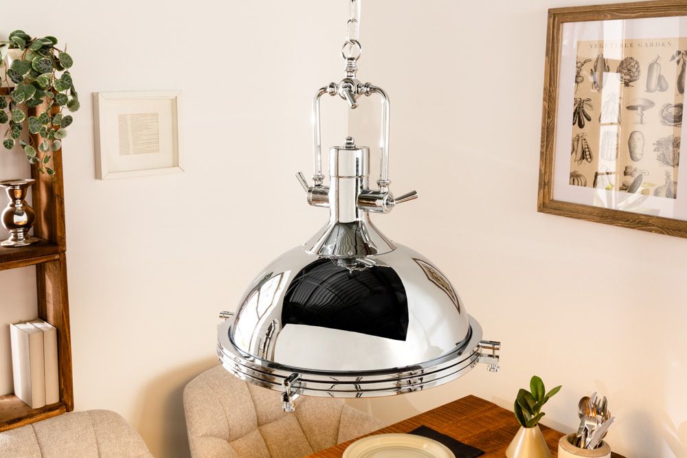 Industrial Hängelampe INDUSTRIAL 45cm silber Chrom Designklassiker