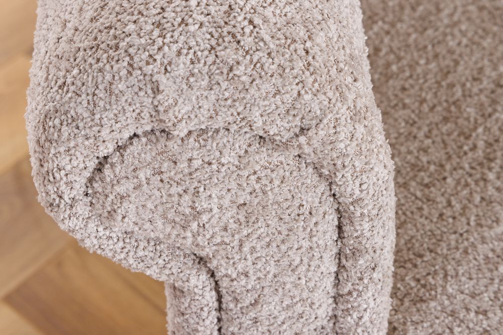 Chesterfield 3-Sitzer Sofa MAISON BELLE AFFAIRE 220cm greige Bouclé mit Schlaffunktion