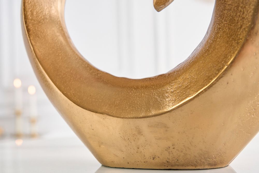 Moderne Vase WAVE 47cm gold Aluminium poliert Dekoration