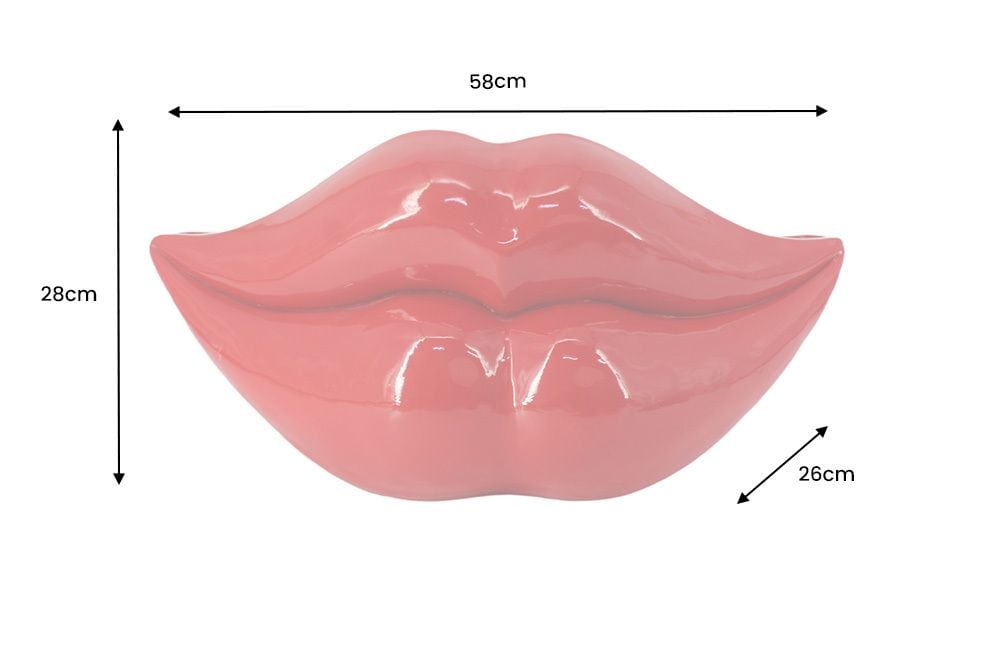 Extravagante Deko-Vase LIP 60cm rot handmade Hochglanz