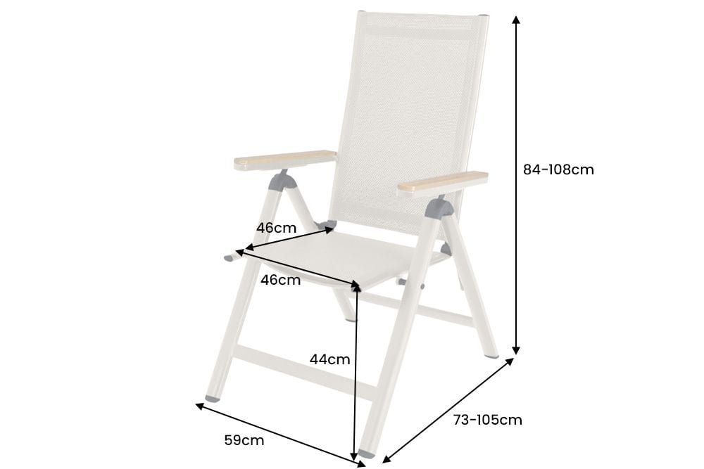 Outdoor Gartenstuhl DESIGNO taupe Aluminium klappbar wetterfest Hochlehner