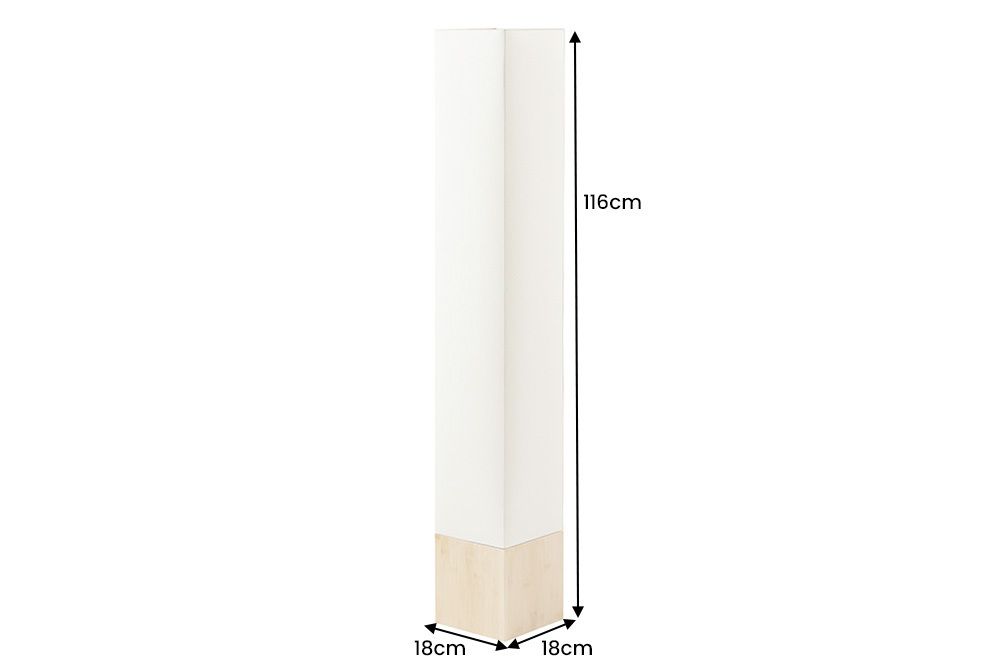 Moderne Stehlampe AGAPUNE 120cm weiß hellbraun Bambusfuß Stoffschirm