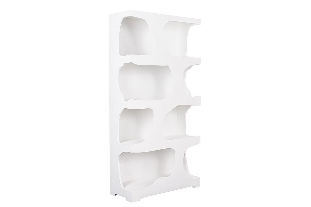 Abstraktes Regal ART AMBIENTE 180cm weiß Beton strukturiert Standregal