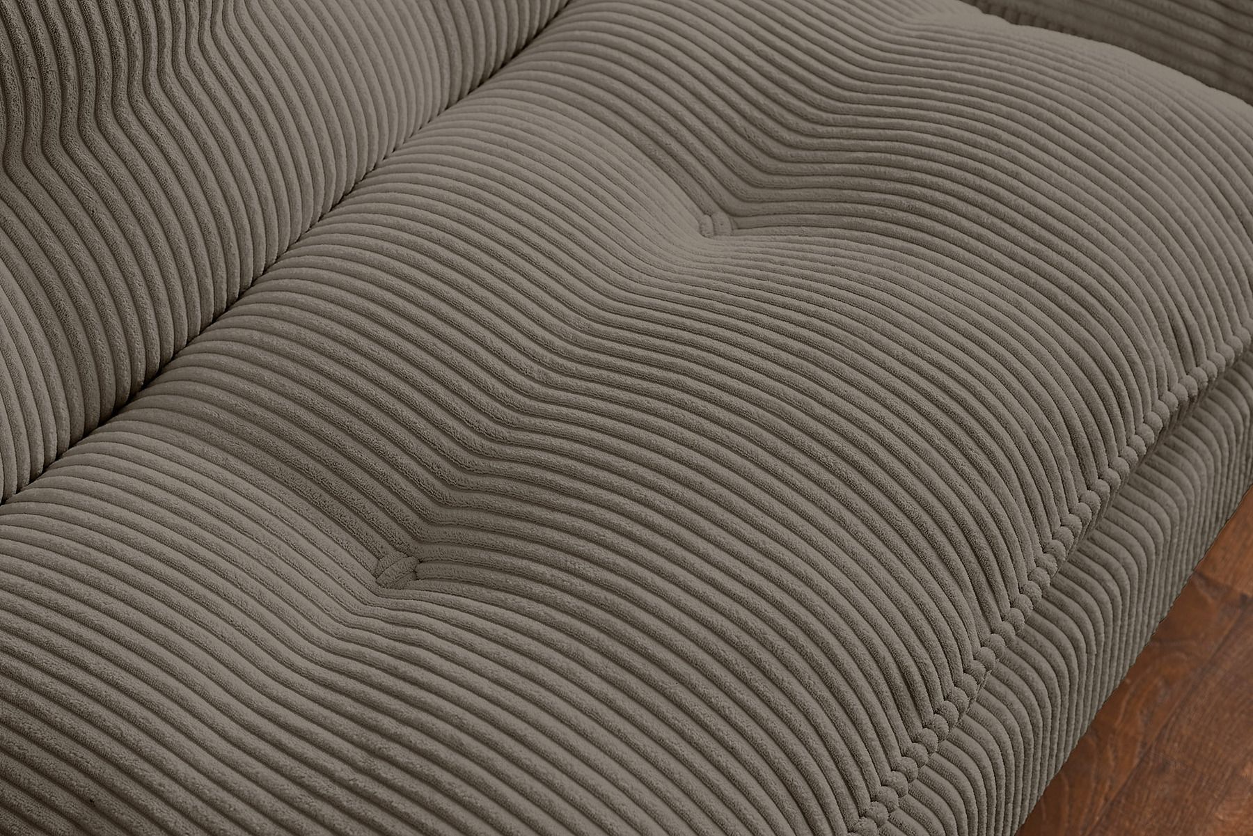 Modernes Schlafsofa COCOONING 190cm greige Cord 3-Sitzer Couch