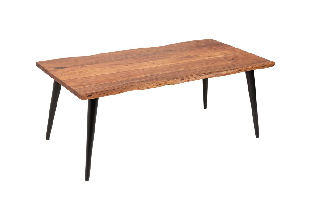 Massiver Couchtisch ORGANIC LIVING 110cm natur Akazienholz mit Baumkante