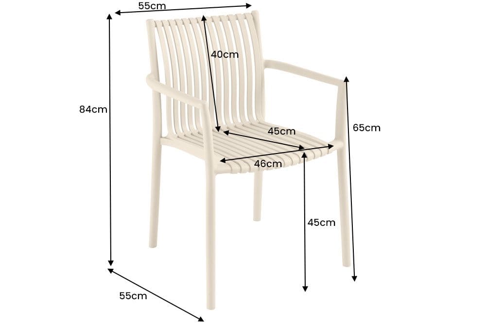 In- und Outdoor Stuhl STUDIO ITALIA greige stapelbar wetterfest Gartenstuhl
