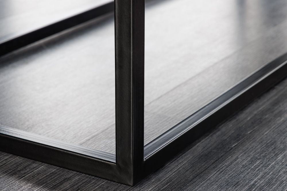Moderne Sitzbank PETIT BEAUTÉ 110cm senfgelb Samt schwarzes Metallgestell