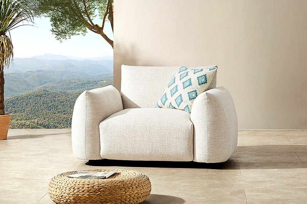 In- und Outdoor Gartensessel SEAHAWK creme Aluminium Olefin 1-Sitzer Sofa wetterfest