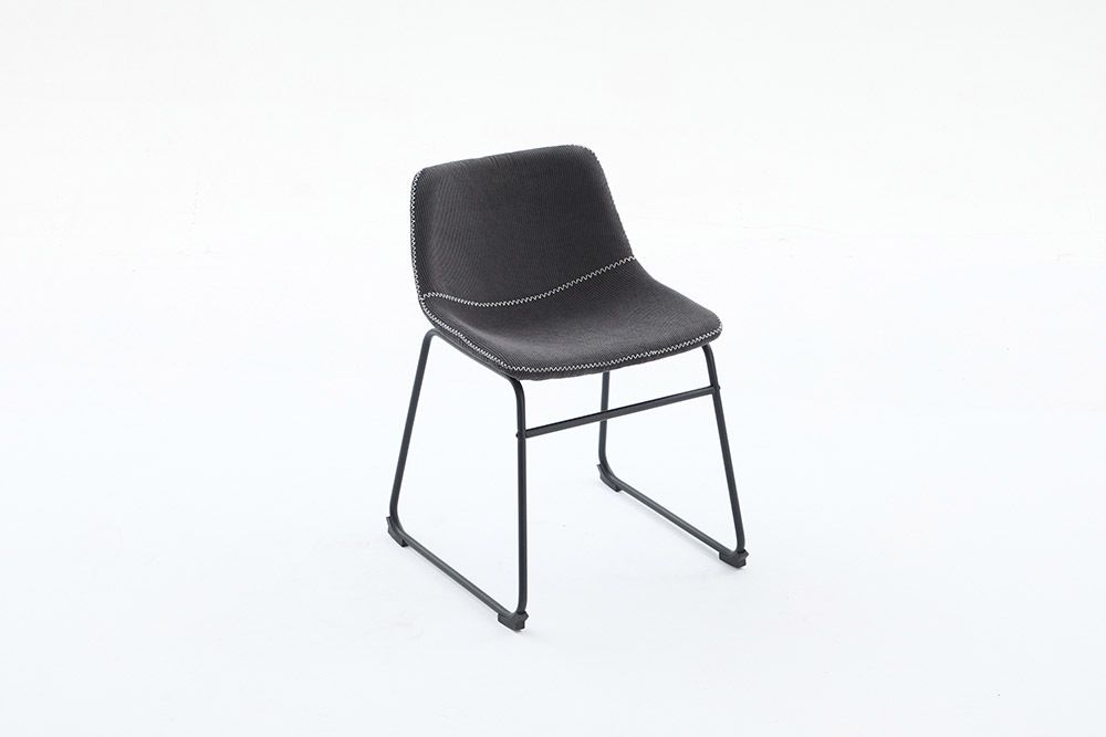 Industrial Design Stuhl DJANGO grau Cord mit Metallgestell