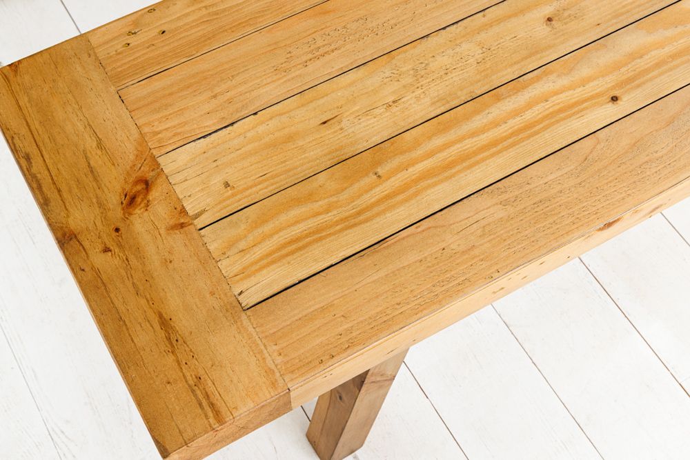 Massive Sitzbank RIVIERA 180cm natur recyceltes Pinienholz Landhaus-Stil