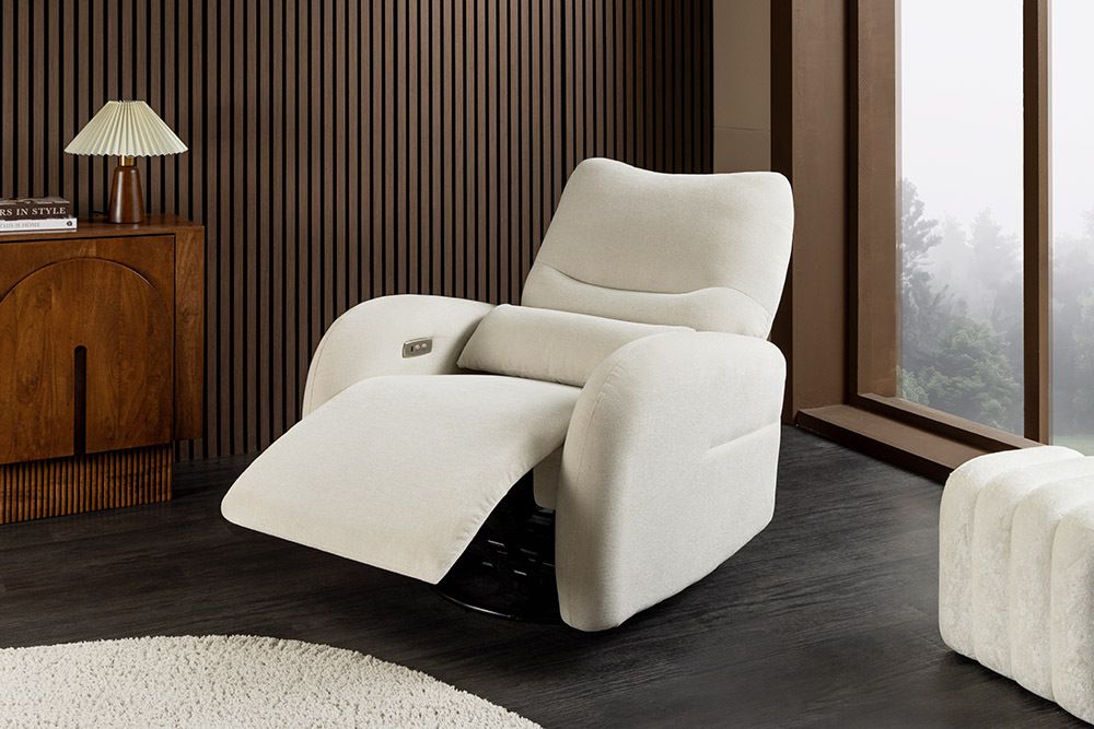 Elektrischer Kinosessel PRIORITY beige inkl. Kissen 360° drehbar mit USB-Anschluss