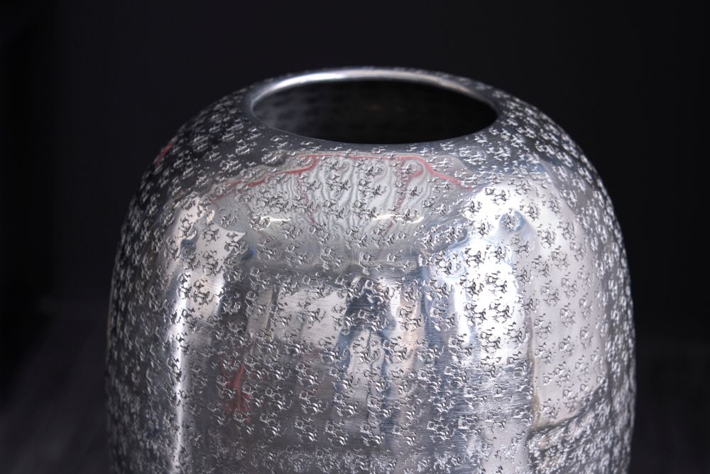Elegante Vase ORIENTAL 50cm silber im Wild Hammerschlag Design
