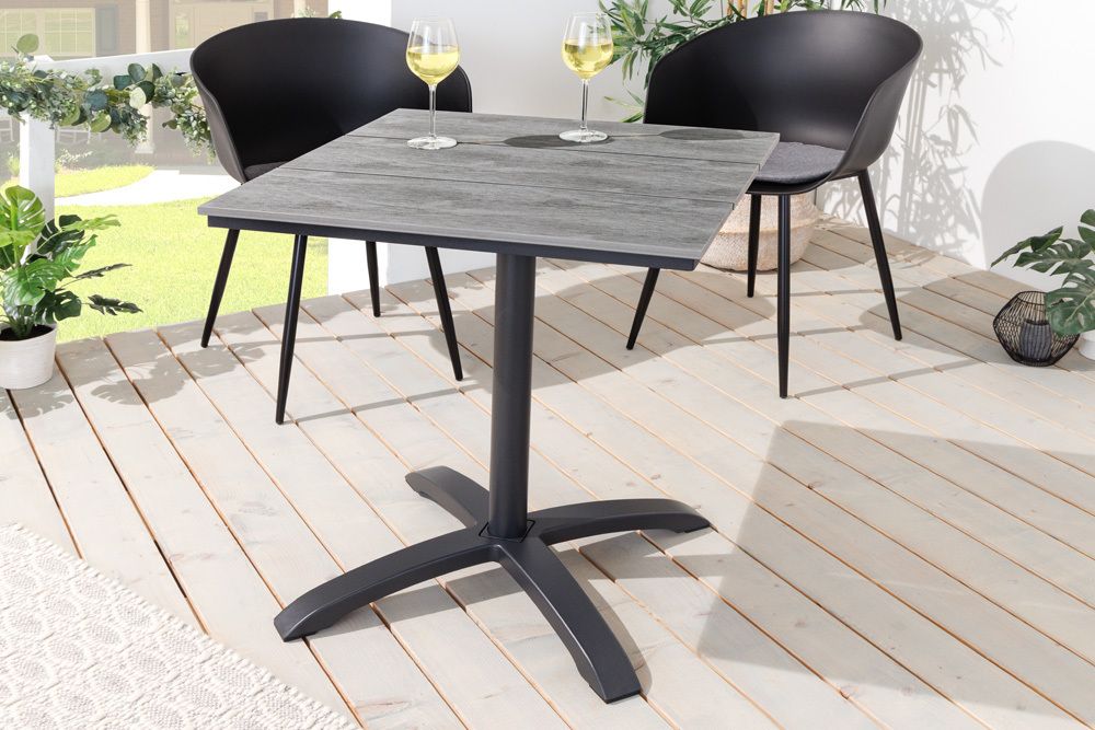 Outdoor Bistrotisch DESIGNO 70cm schwarz grau Aluminium wetterfest Gartentisch