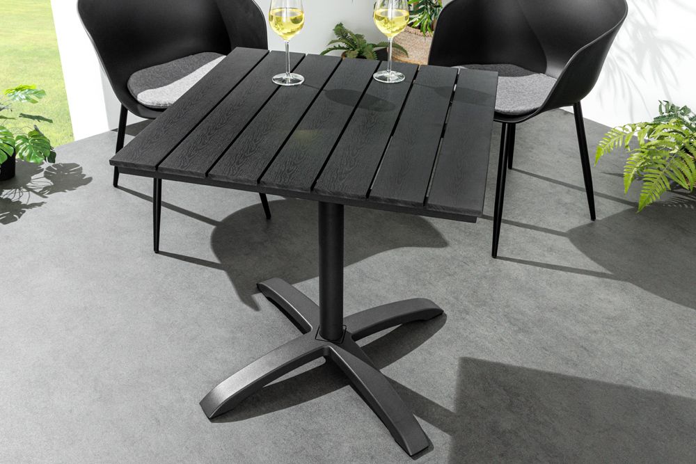 Moderner Bistrotisch DESIGNO 70cm anthrazit Aluminium wetterfest Outdoor Gartentisch
