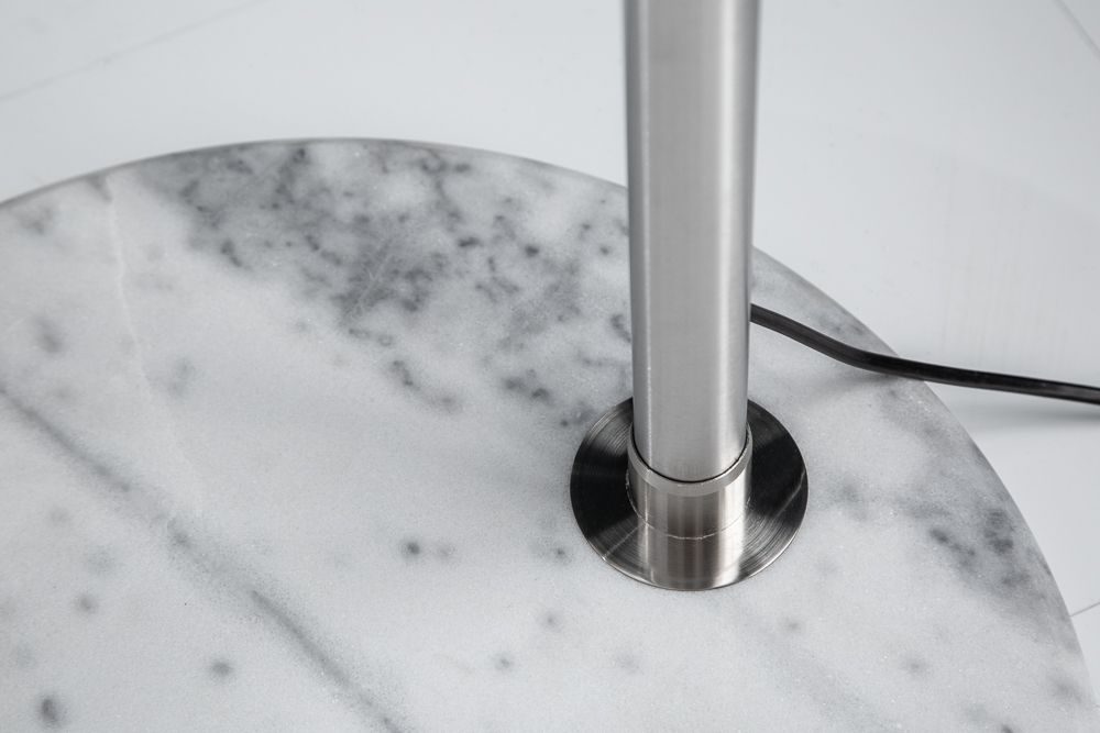 Design Bogenlampe EXTENSO 230cm weiß Stehlampe mit weißem Marmorfuß