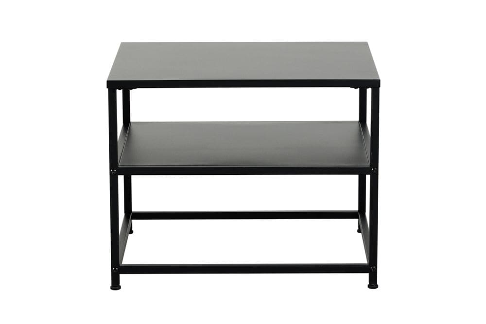 Moderner Beistelltisch DURA STEEL 50cm schwarz Metall mit Ablagefach