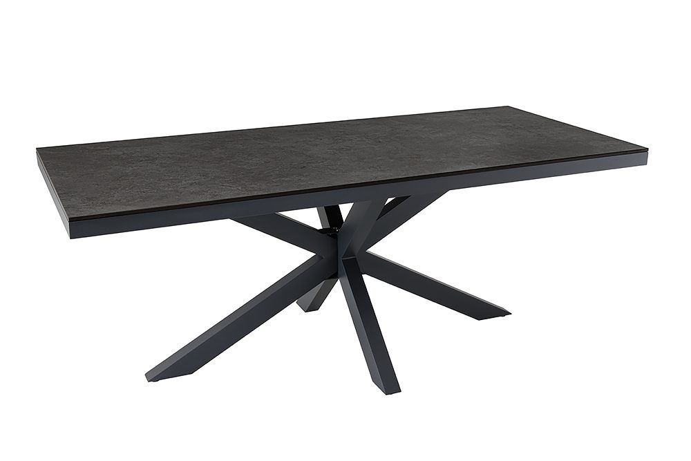 In- und Outdoor Esstisch GALAXIE 200cm anthrazit Keramik Aluminium wetterfest