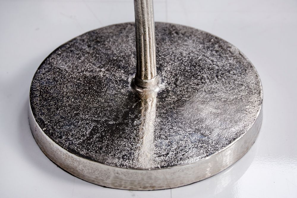 Handgearbeiteter Beistelltisch ABSTRACT LEAF 40cm silber