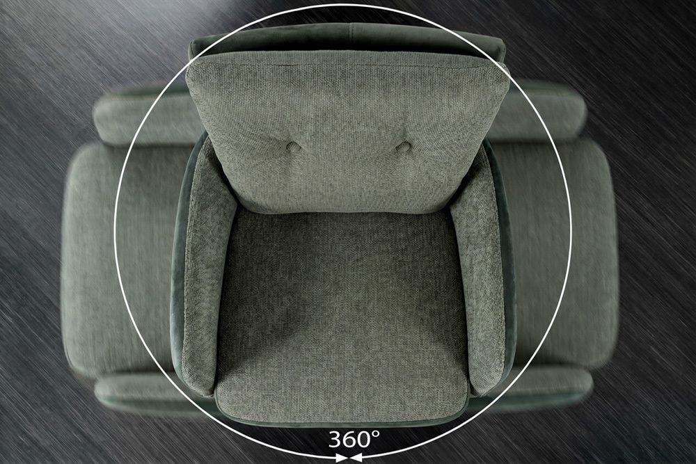 Drehbarer Design Barhocker BIG GEORGE grün Samt Taschenfederkern mit Armlehnen Metall
