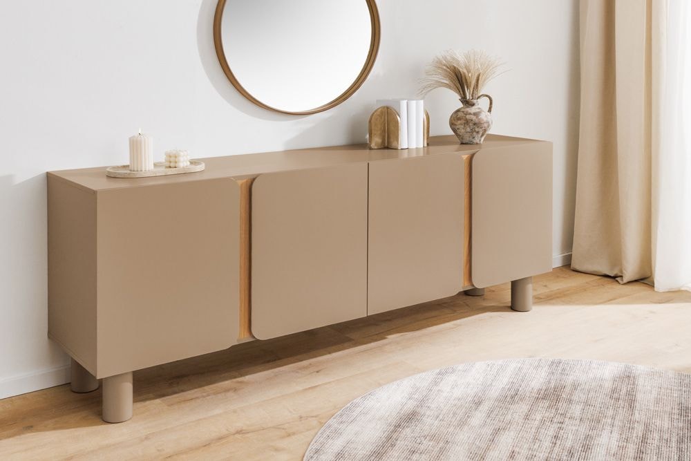 Sideboard COSMO 180cm greige Eiche Soft Close Stauraum