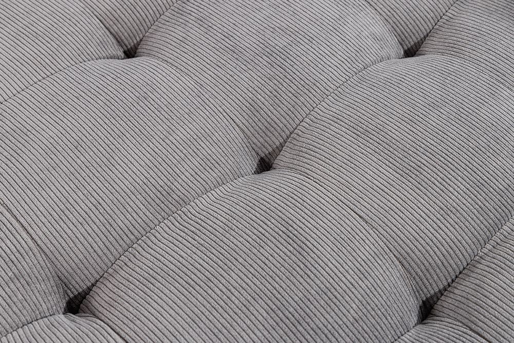 Modernes Ecksofa STOCKHOLM 220cm grau Cordstoff Federkern 3-Sitzer-Sofa