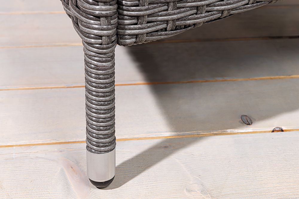 Outdoor Gartenstuhl SYLT grau Polyrattan Hochlehner mit Armlehne verstellbar wetterfest