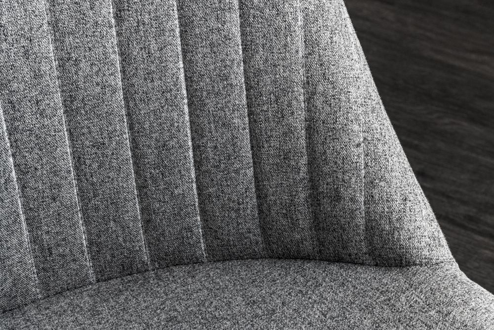 Drehbarer Sessel LOUNGER grau Strukturstoff Metallgestell schwarz