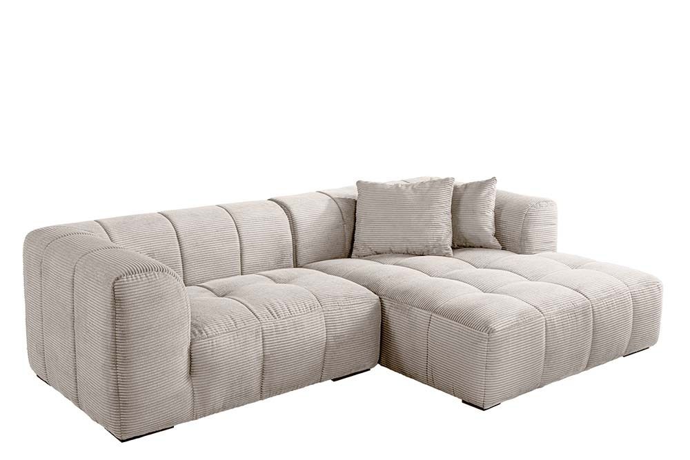 Modernes Sofa ZERO GRAVITY 240cm beige Cord 3-Sitzer Couch