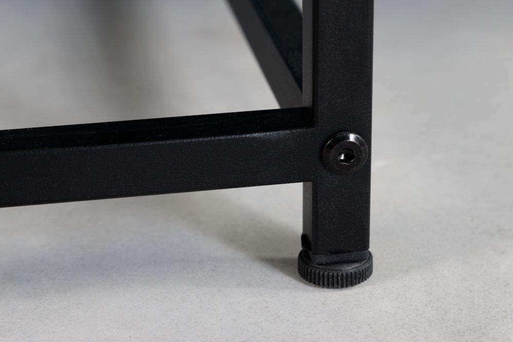 Moderner Couchtisch DURA STEEL 100cm schwarz Metall mit Ablagefach