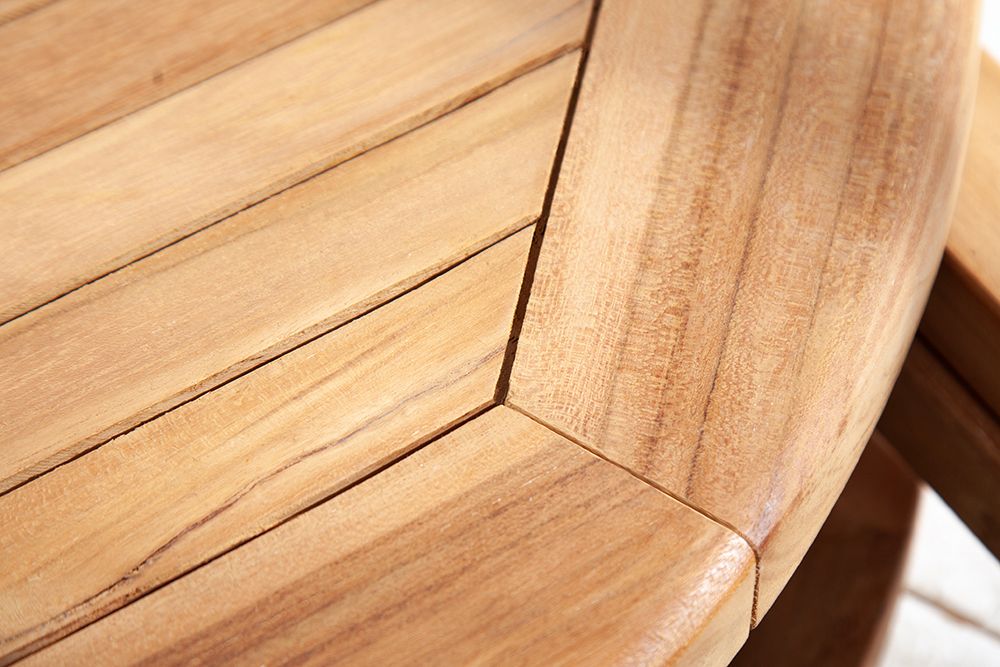 Massiver Balkontisch EMPIRE TEAK 120cm natur Teakholz klappbar Gartentisch Outdoor