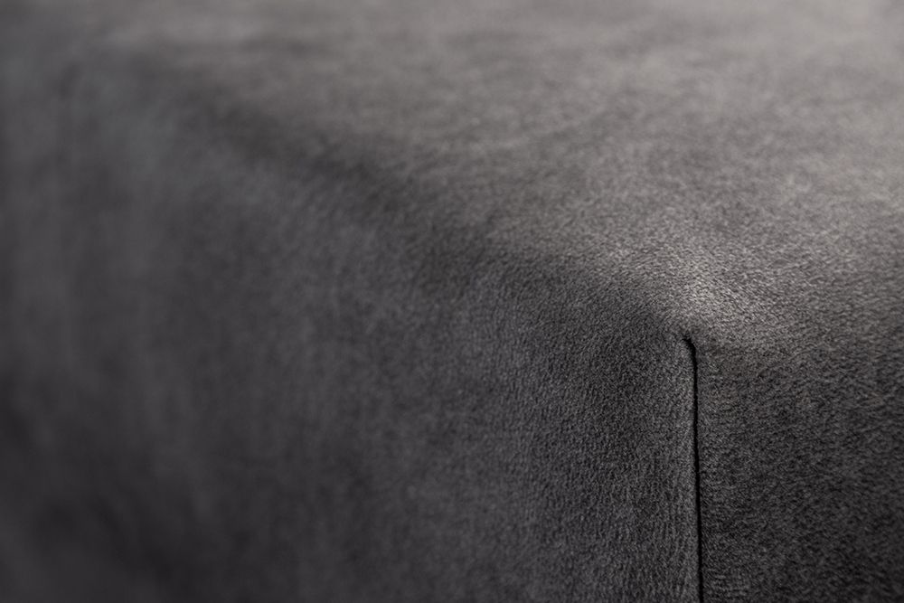 Moderne XXL Wohnlandschaft KENT 305cm grau Samt Bigsofa inkl. Hocker Federkern