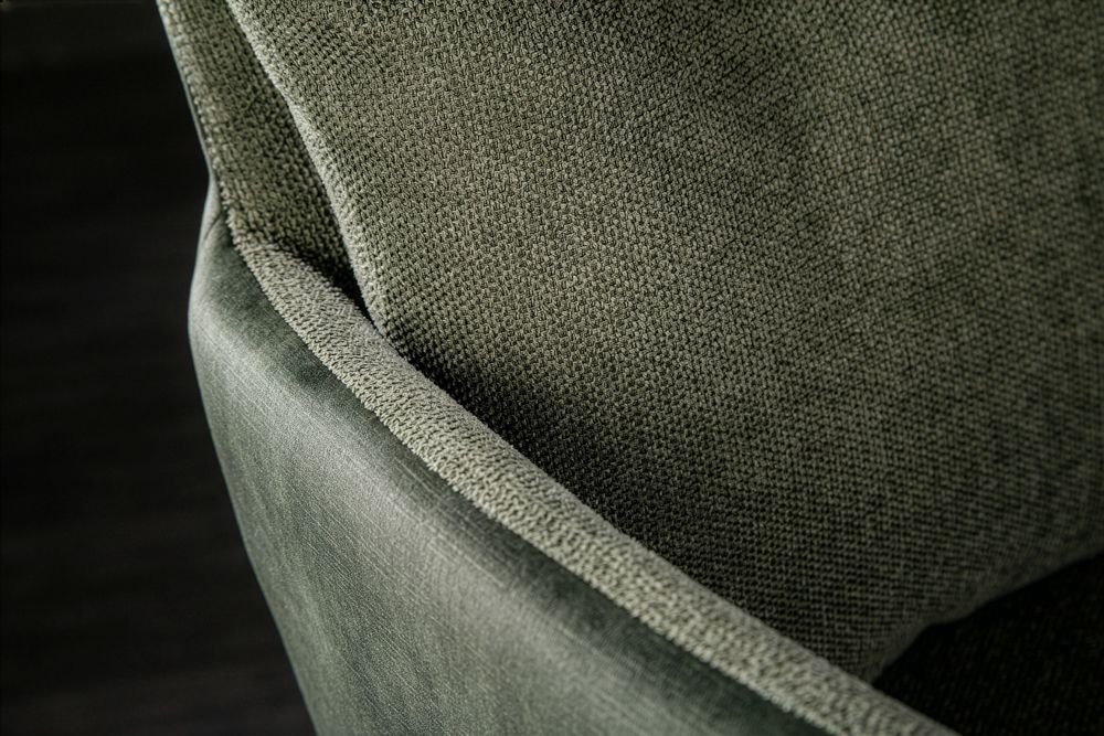 Drehbarer Stuhl BIG GEORGE grün Samt Strukturstoff Armlehnenstuhl Taschenfederkern